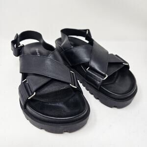 Django&Juliette Ubari Women's shoes 9.5 40 Sandals Leather Black